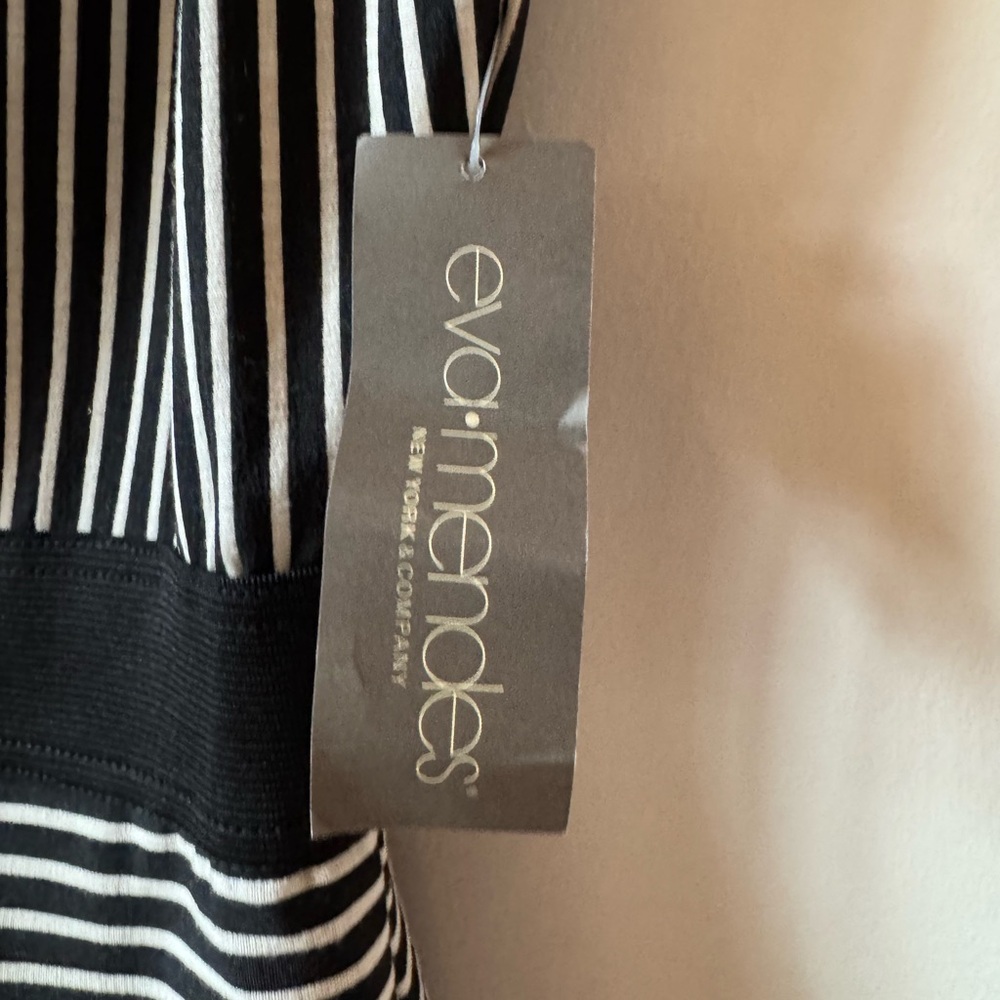 Eva mendes Striped Black White Classic Vintage Sleeveless A-line Dress 10 NWT - Picture 3 of 8
